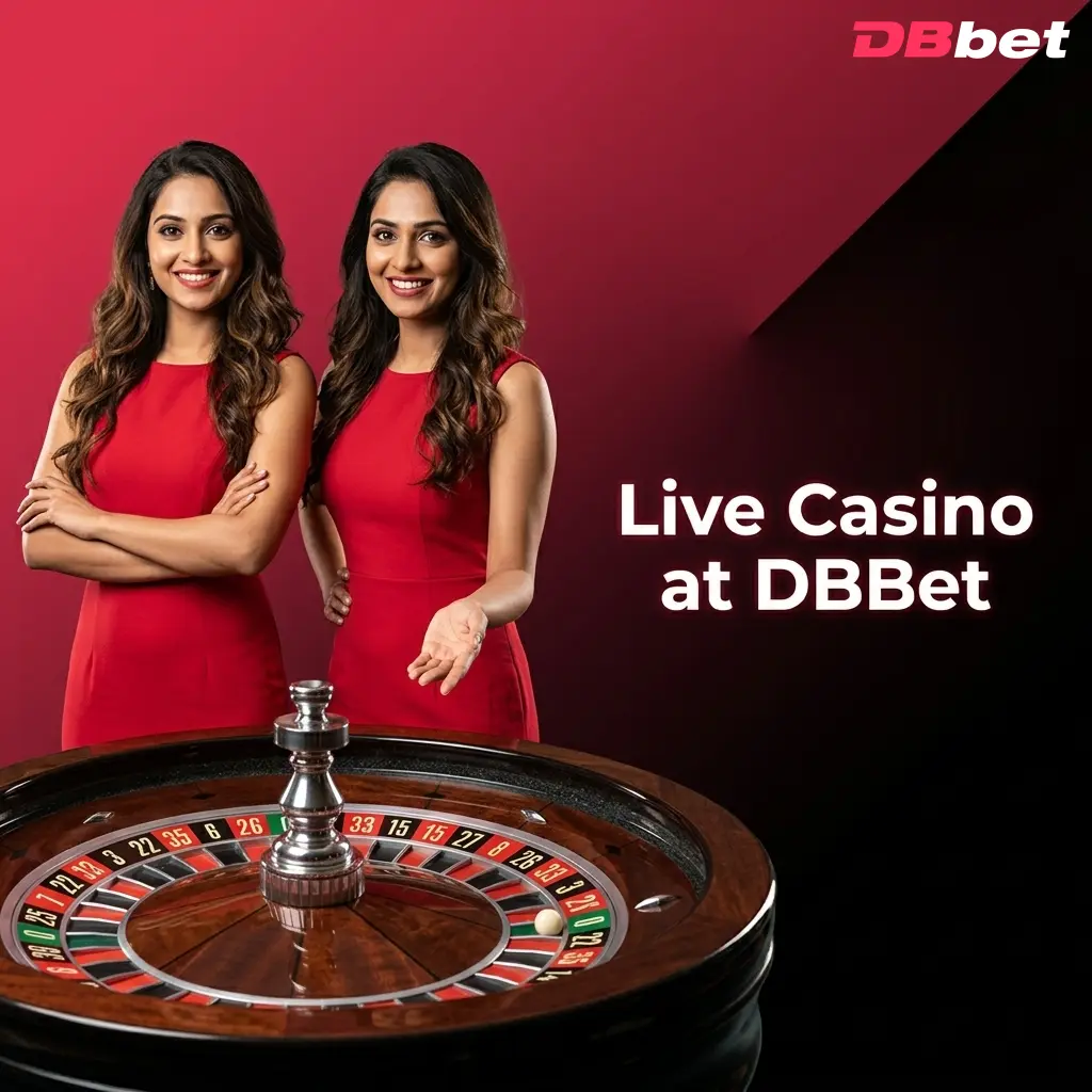 DBBet Live Casino with professional dealers hosting real-time Blackjack, Roulette, Baccarat, and Game Shows in BDT